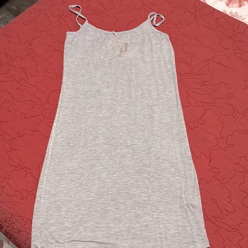 NWT Hem and Thread gray long cami/slip